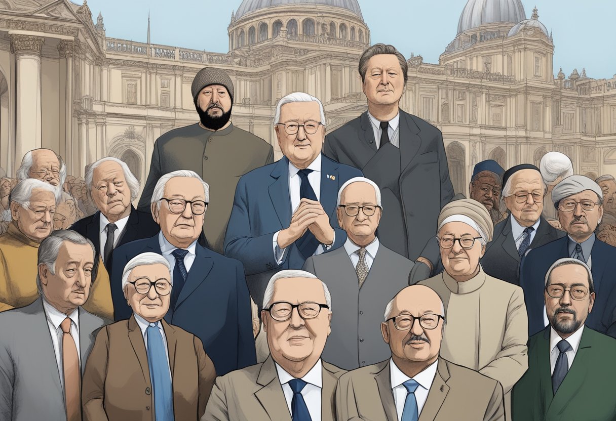 A political family legacy, Jean-Marie Le Pen and Islam, depicted through symbolic imagery and historical references