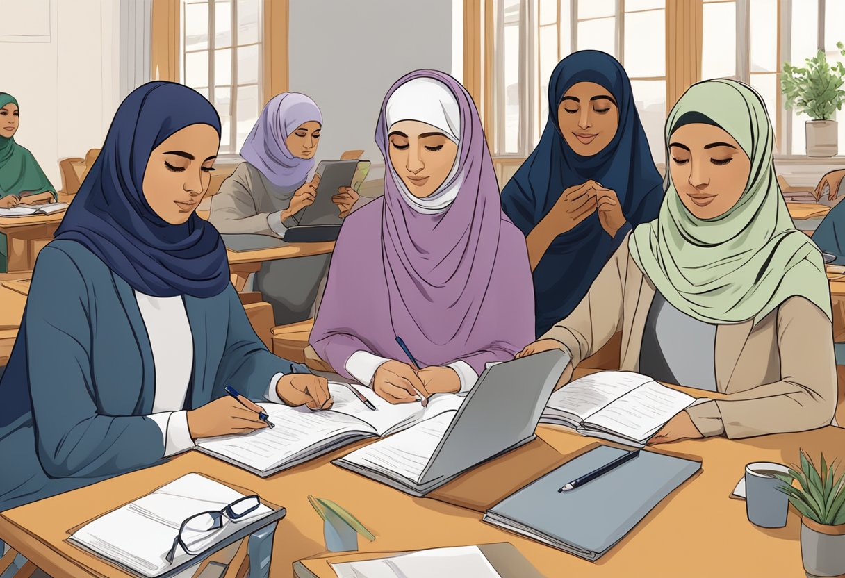 A group of Muslim women studying and working in France, empowered and independent