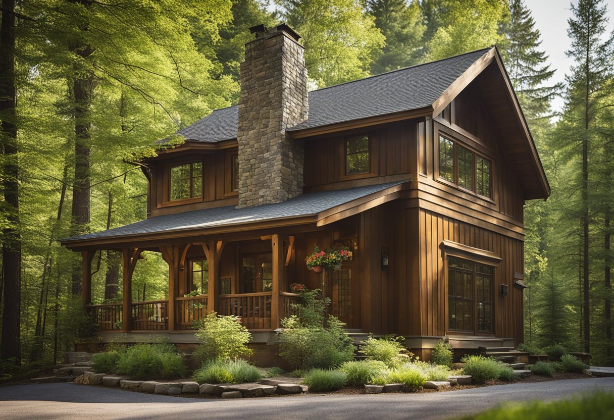 Exterior painting and staining services at a cabin: repairs and improvements