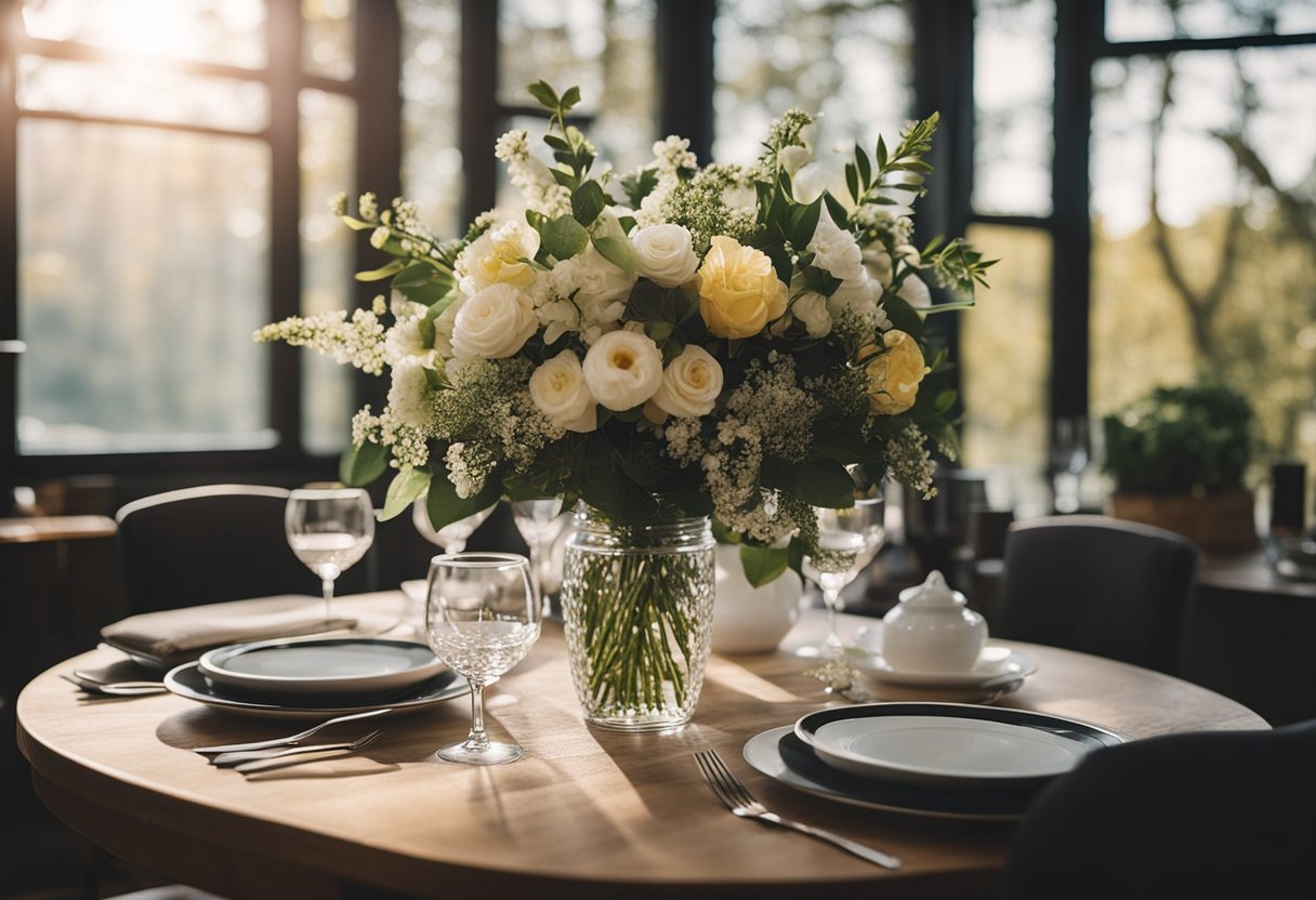 Prepare the cabin for guests: set the table, light the fireplace, and arrange fresh flowers