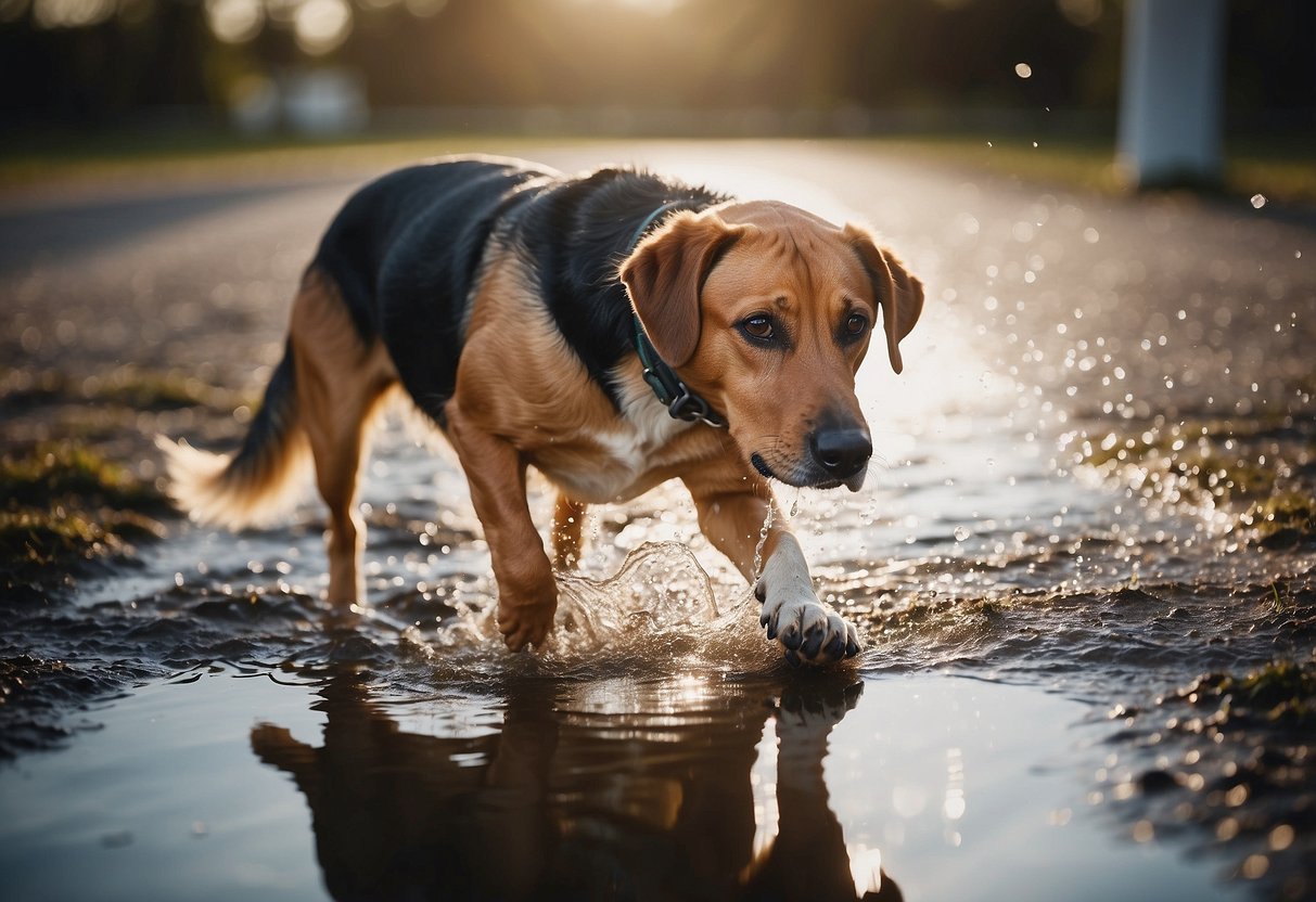 A dog drinking and urinating excessively, increased appetite, weight loss, and lethargy