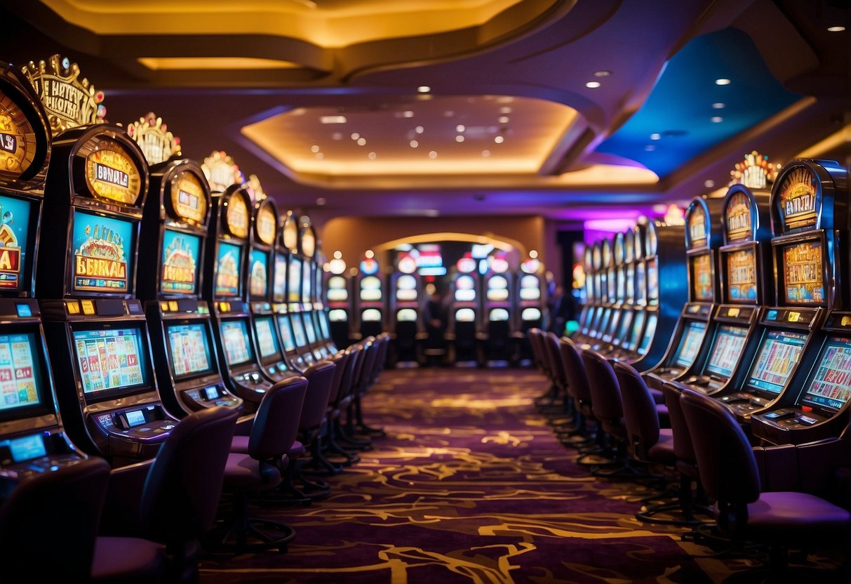 Bright lights and colorful slot machines fill the bustling Borgata online casino, with players eagerly trying their luck at the various games