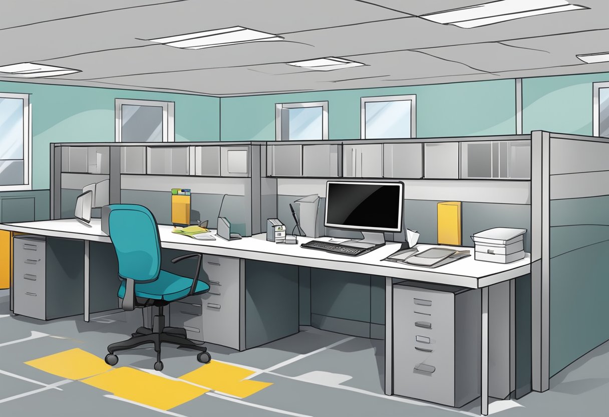 A cubicle with sealed cracks, pest traps, and tidy workstations