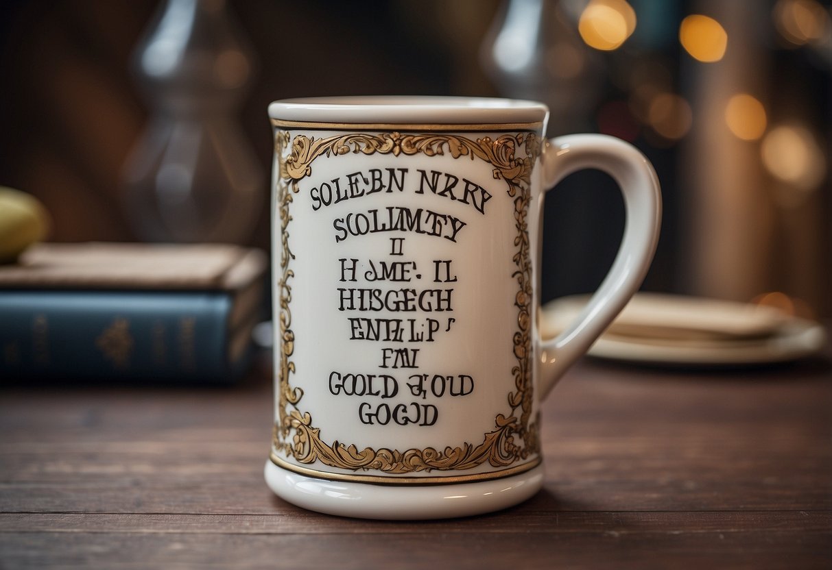 A mug with "I solemnly swear that I am up to no good" for Harry Potter home decor