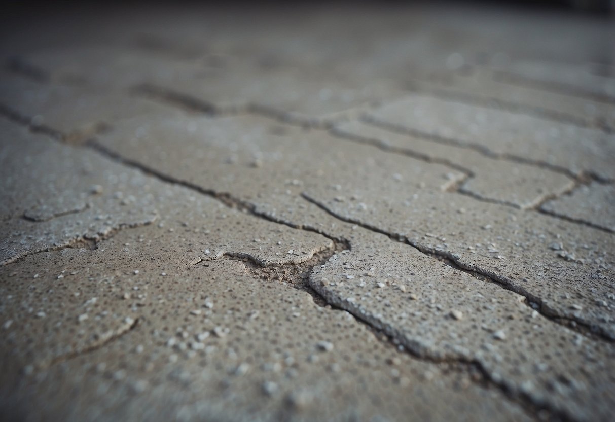 A cement floor with textured paint effects for home decor