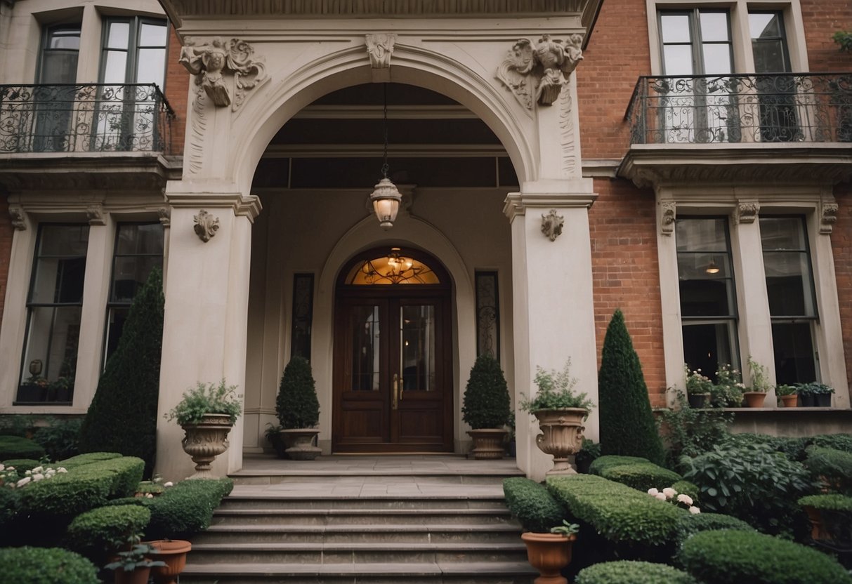 A grand Edwardian home adorned with neo-classical sculptures and decor