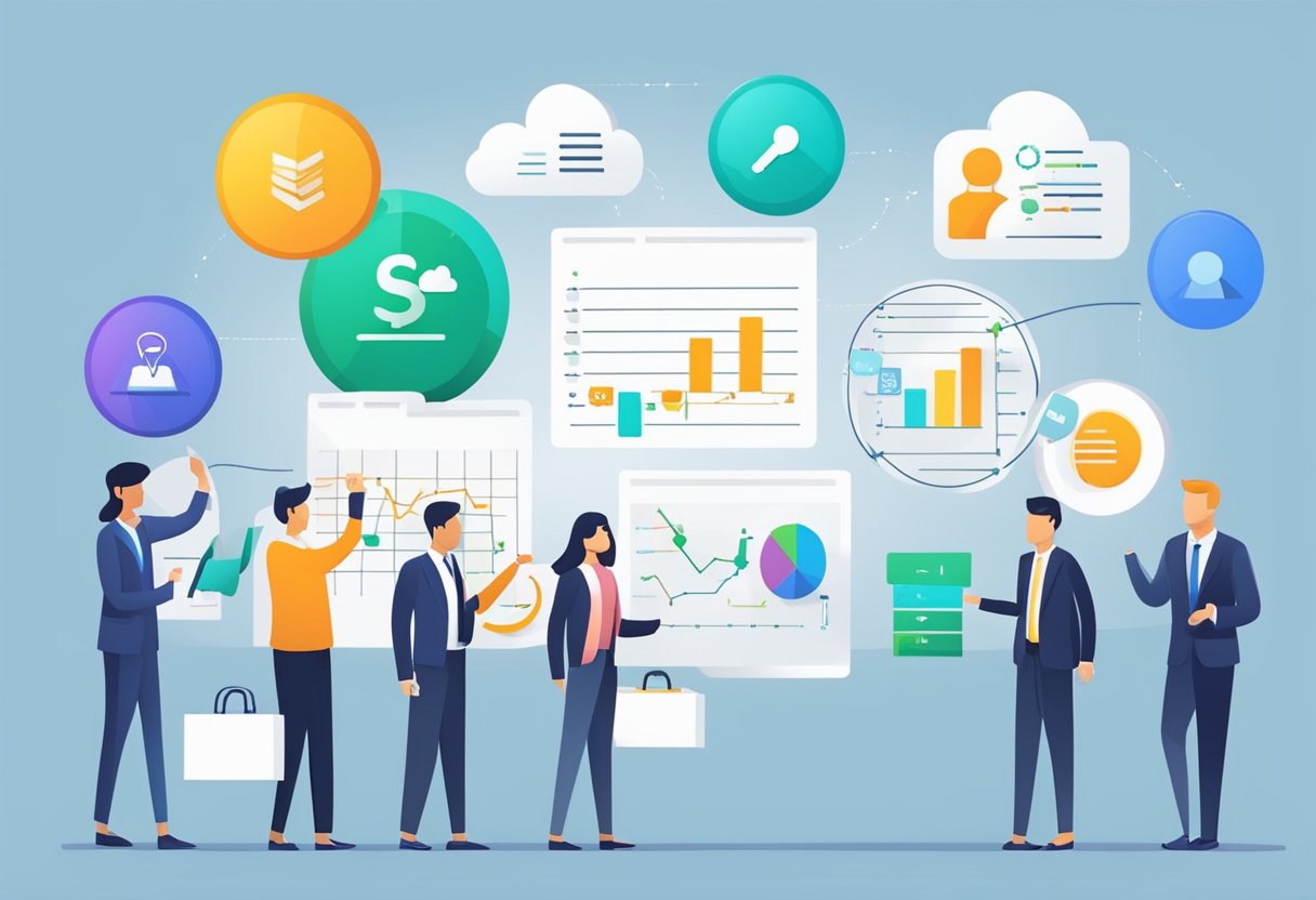 A sales team evolving and optimizing processes, gradually implementing changes and growth