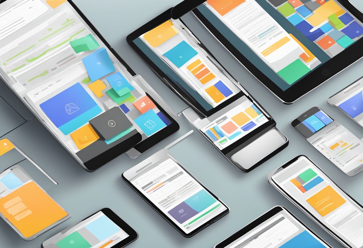 A smartphone, tablet, and laptop displaying a website. Each device shows the website's interface adjusting seamlessly to fit the screen size