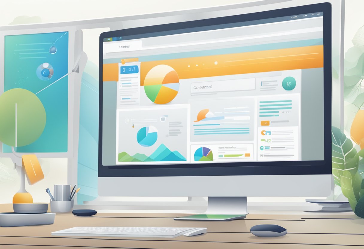 A computer screen displaying a clean and intuitive website layout, with a focus on user-friendly navigation and visually appealing design elements