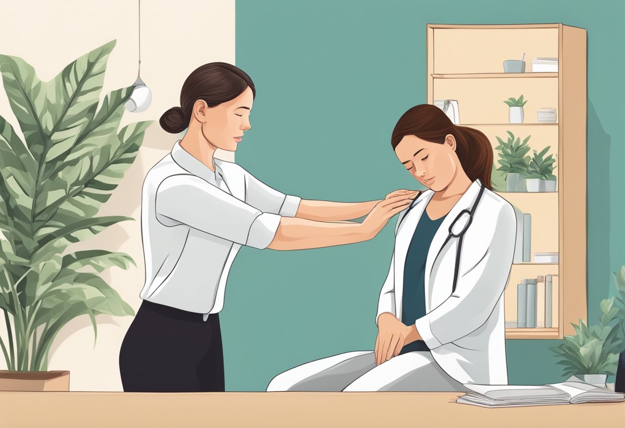 A person receiving chiropractic adjustment, feeling relief from headaches and migraines