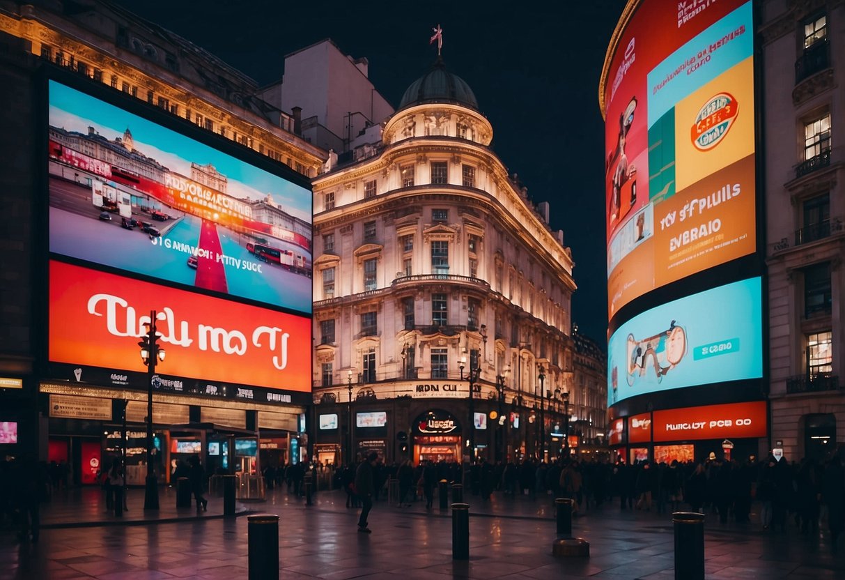 Vibrant neon signs illuminate Piccadilly Circus, creating a lively and colorful scene for London-inspired home decor ideas