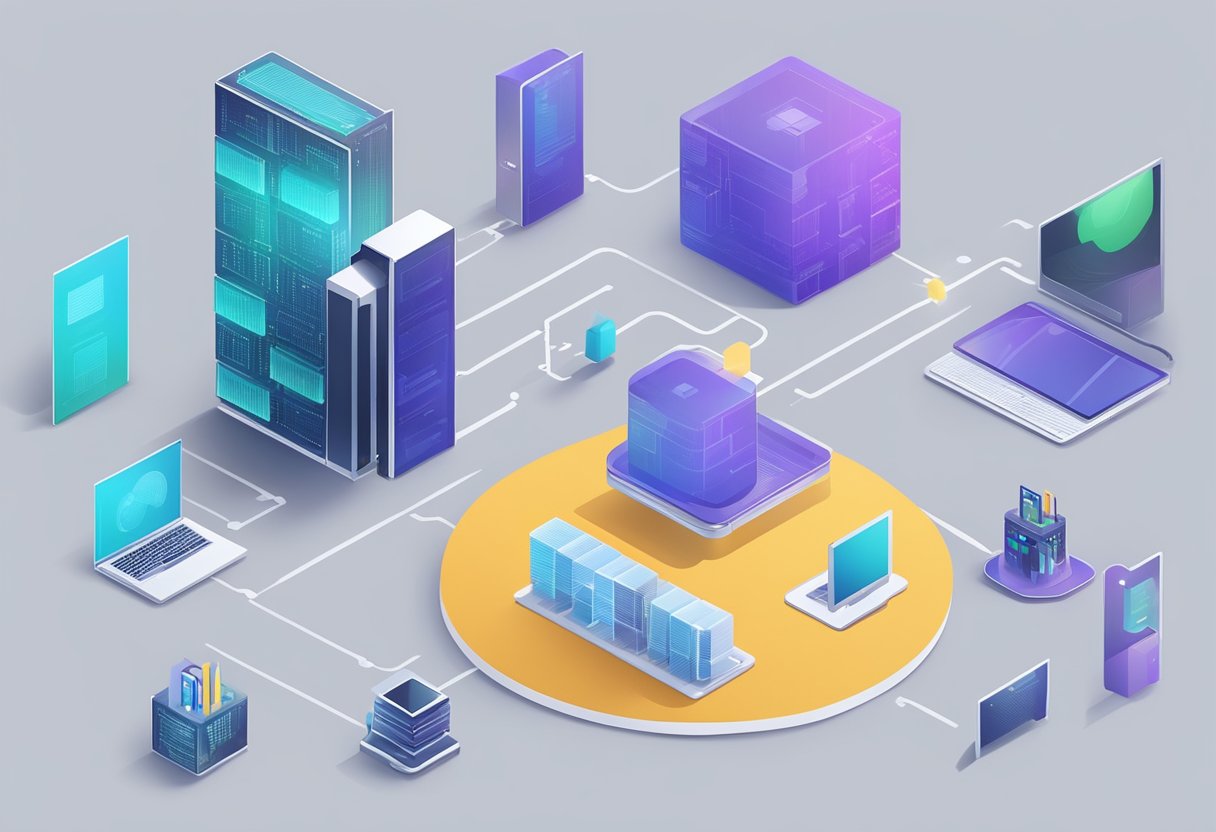 An advanced AI system analyzing and processing large-scale content data