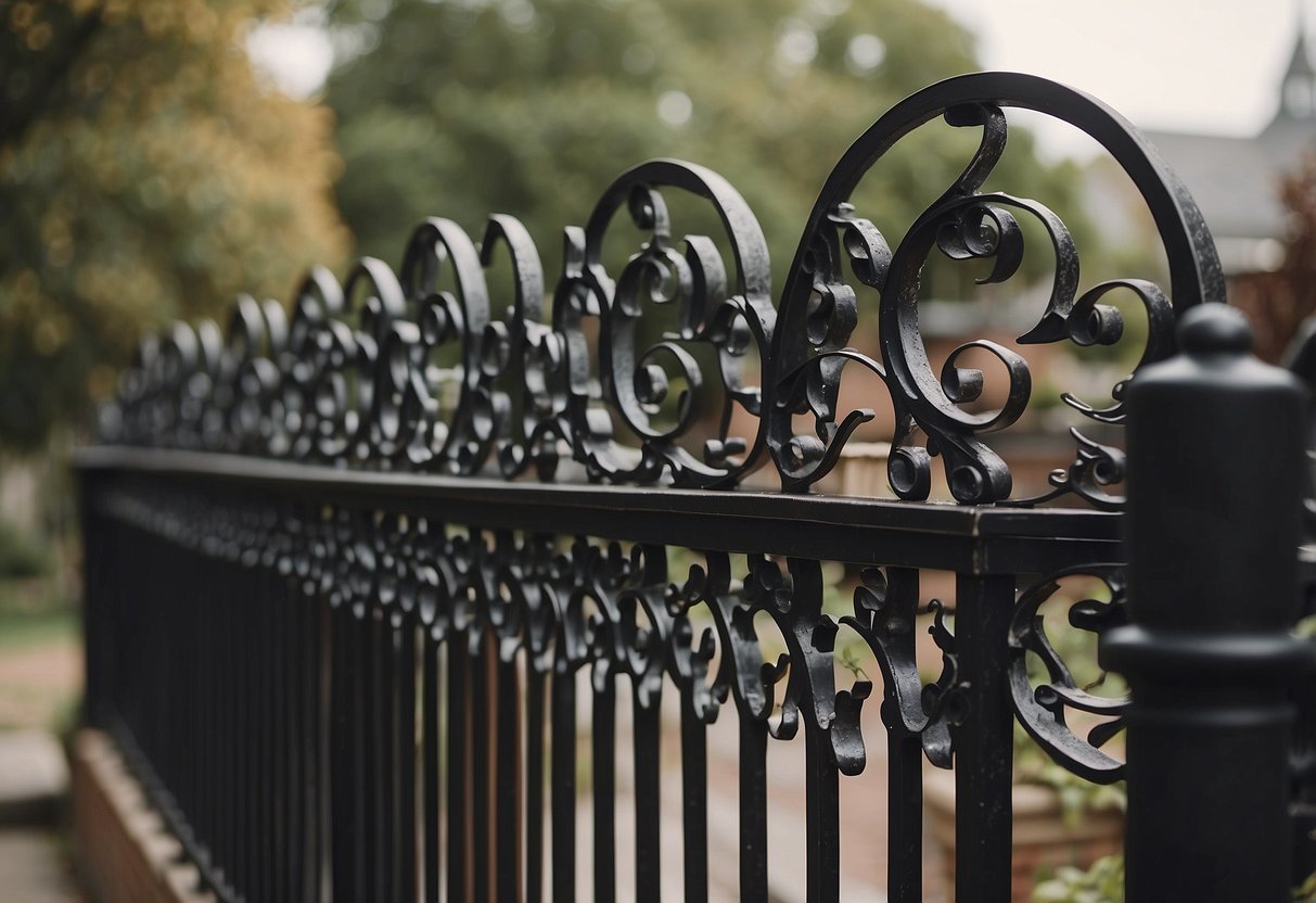 Wrought iron railings adorn a 70s home exterior, adding a touch of vintage elegance. Intricate designs and scrollwork create a charming and timeless aesthetic