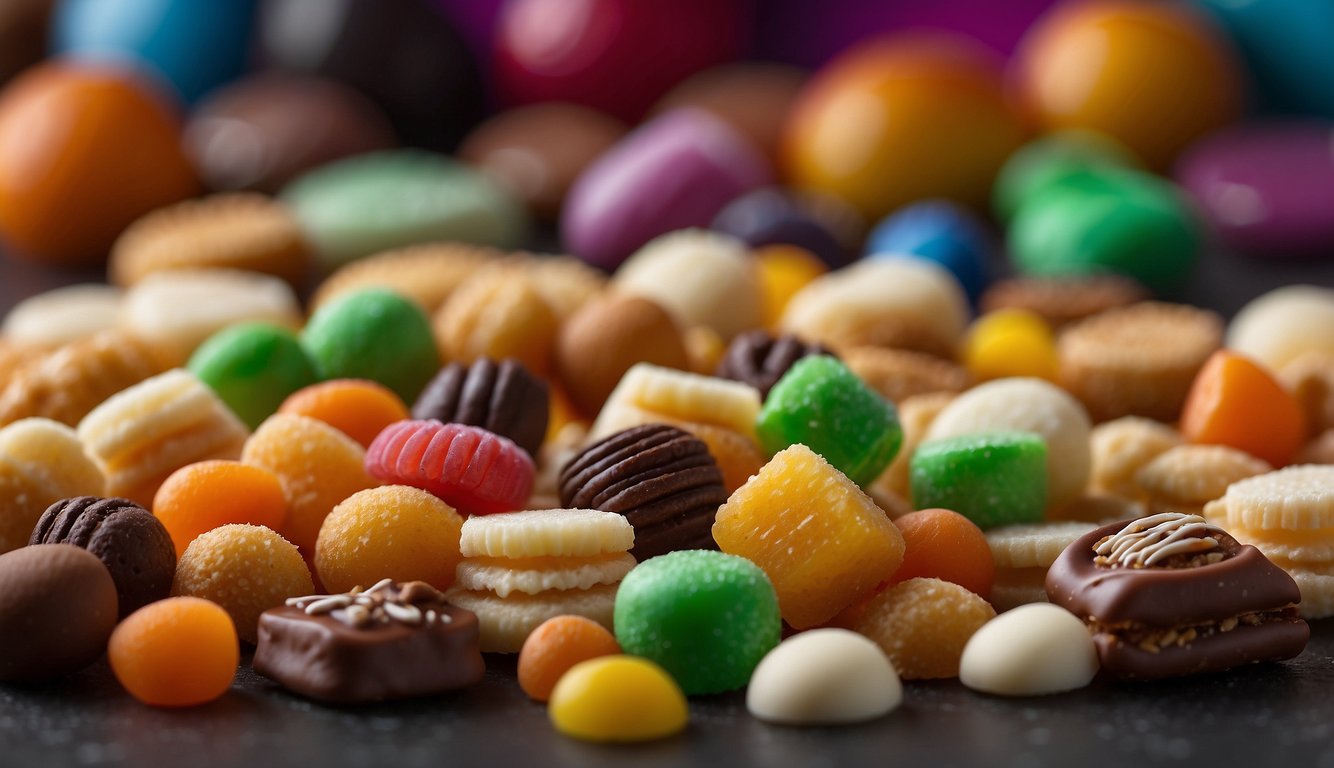 A variety of small, bite-sized treats in different flavors and textures are arranged on a colorful backdrop, with the "Tiny Tails" logo prominently displayed