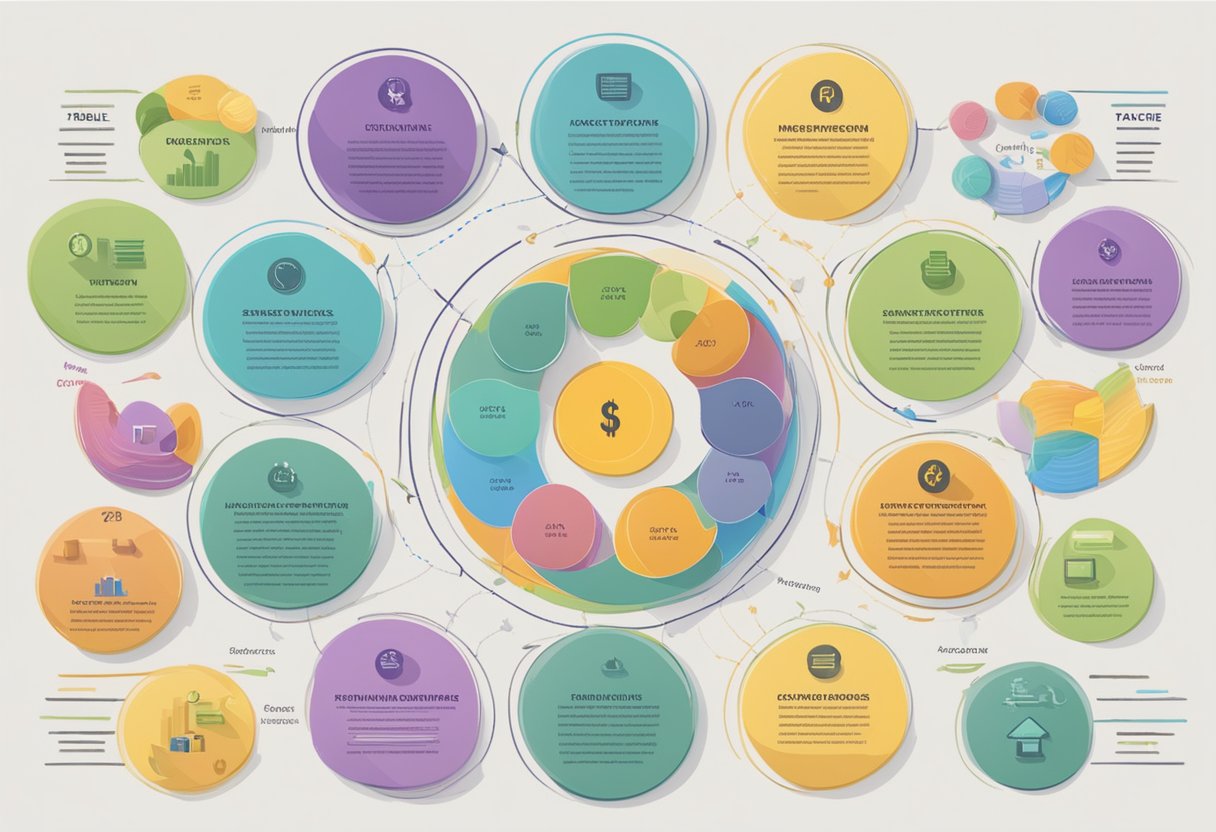 A table with various income sources and revenue streams, including investments, businesses, and passive income