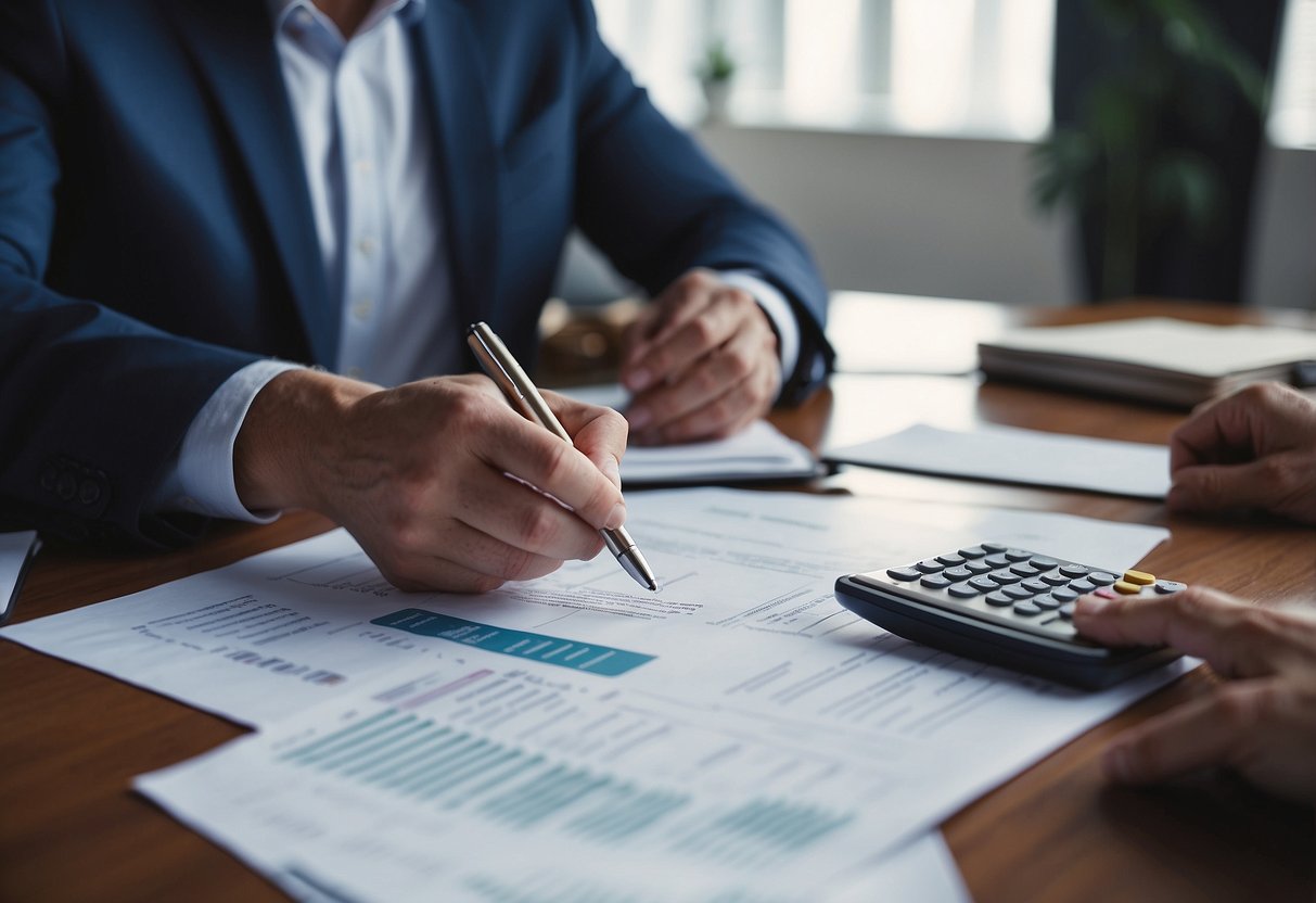 A person receiving legal and professional guidance on equity release for a home loan from a professional advisor in an office setting