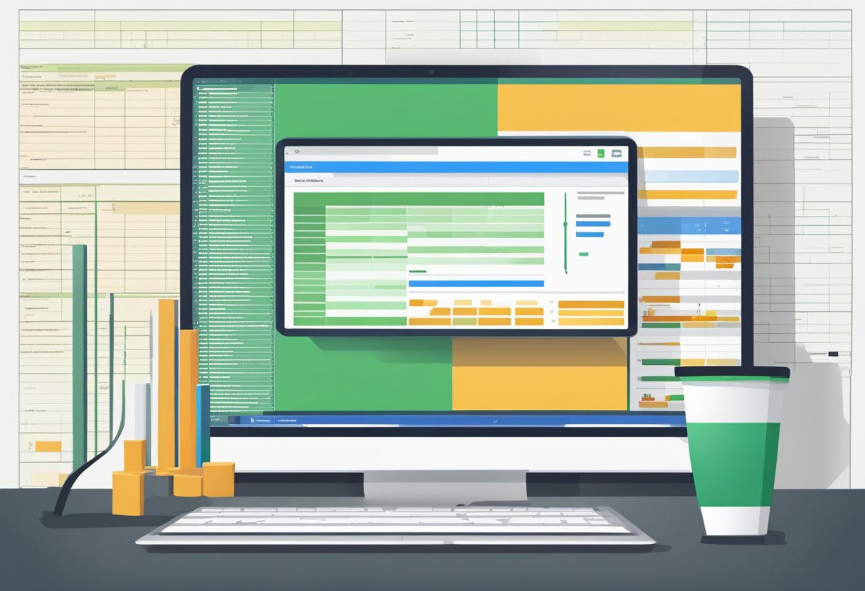 A computer screen displaying a website with data being automatically extracted into a spreadsheet