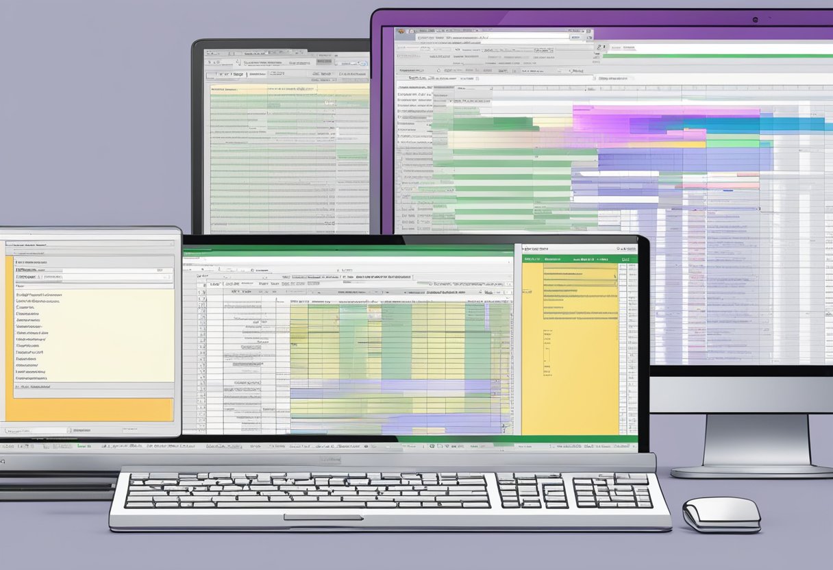 A computer screen displaying Craigslist website with data being extracted and organized into a spreadsheet