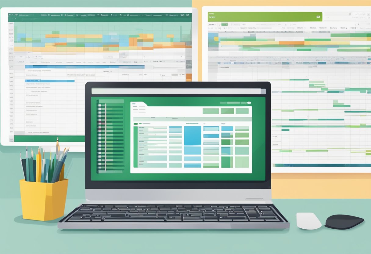 A computer screen displaying a web page with data being extracted and organized into a spreadsheet