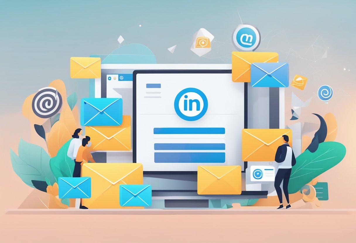 An email finder tool seamlessly integrates with marketing and sales software. A futuristic interface showcases the best LinkedIn email finder and extractor in 2023