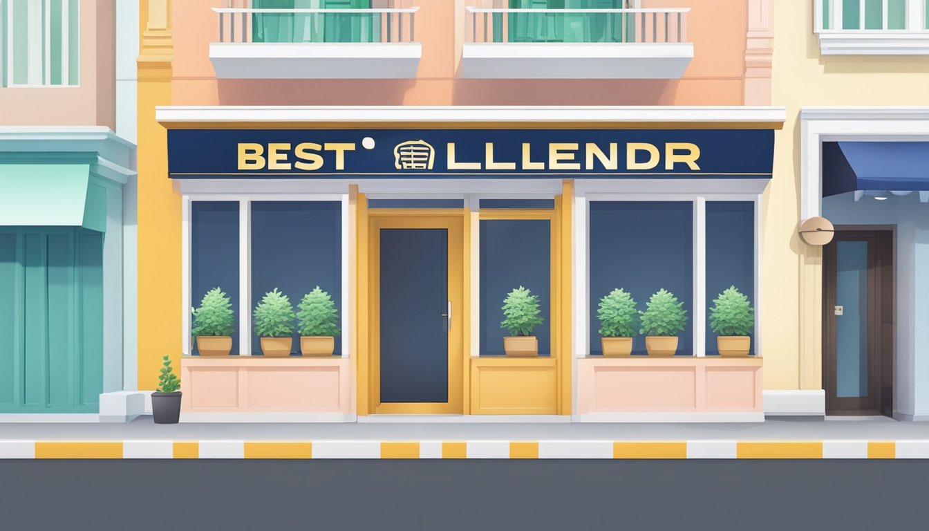 A bright and welcoming storefront in Siglap, Singapore, with a prominent sign reading "Best Licensed Money Lender." The building's exterior is clean and modern, with professional signage and a well-maintained facade