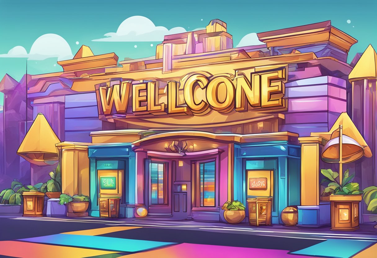 Bright, colorful banners display "Registration" and "Welcome Bonus" at Pulse Online Casino. Excited players line up to sign up