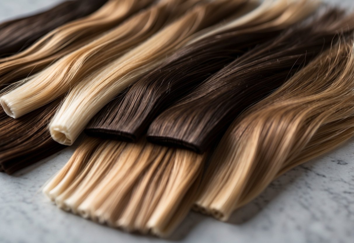 A pile of hair extensions gradually shortening on a countertop