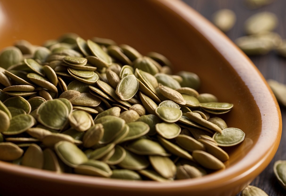 Pepitas pumpkin seeds spill from a bowl, labeled "Frequently Asked Questions."