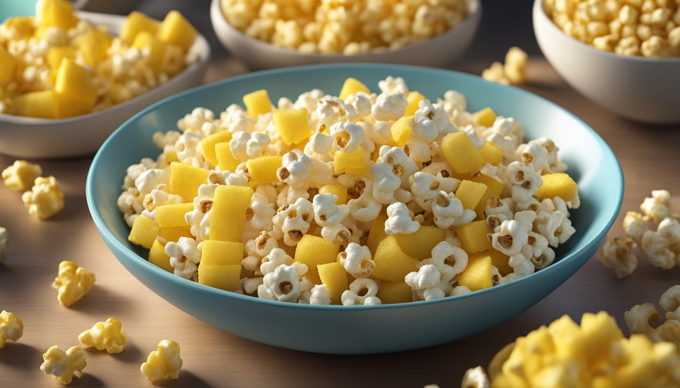 A bowl of popcorn with pineapple, anchovies, and other controversial toppings. Mix of sweet and savory flavors