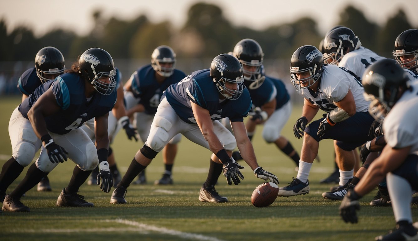 A group of players faces off on a field, showing teamwork and competition. Some players struggle, while others excel, highlighting the challenges and rewards of team sports