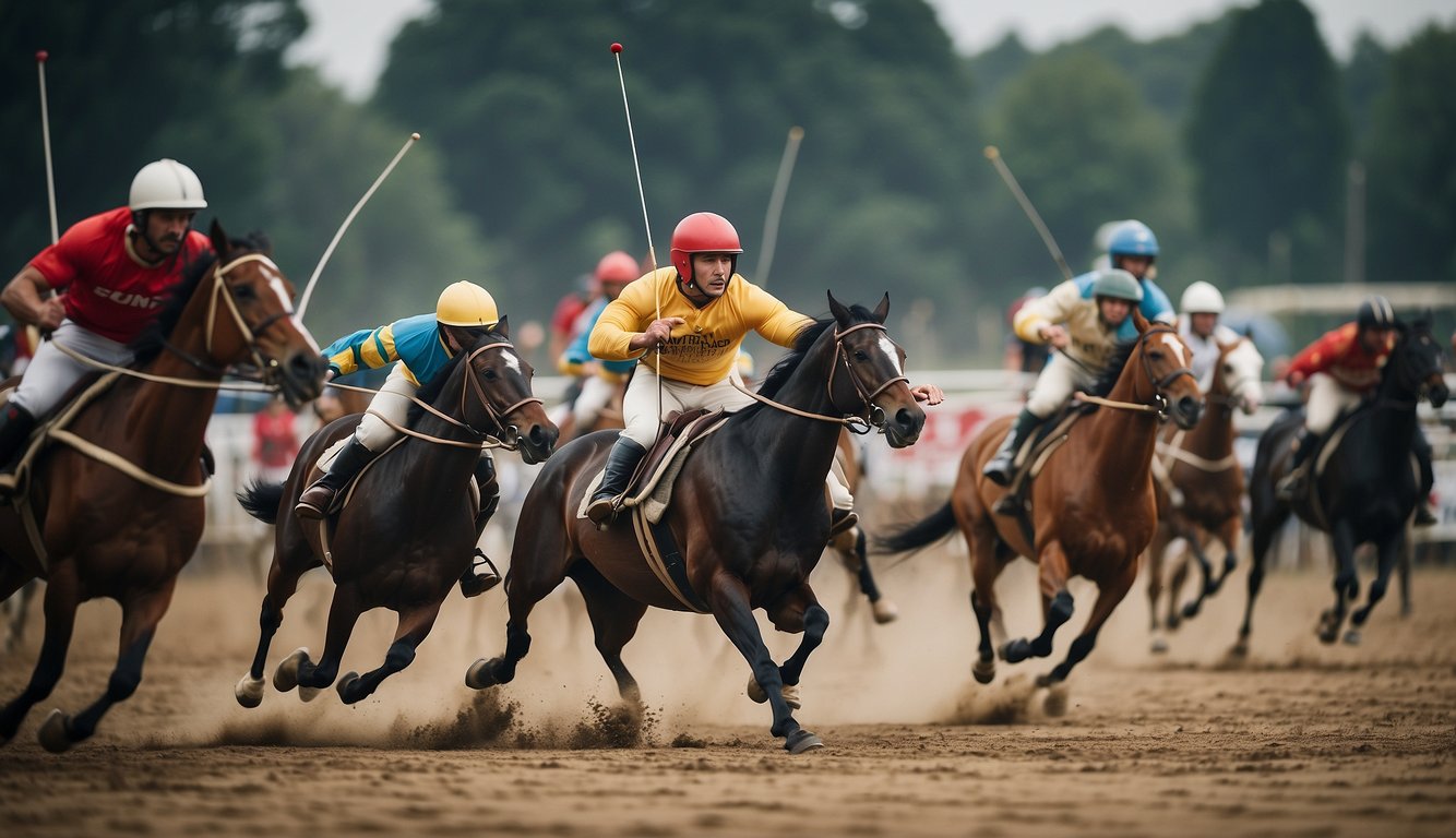 A group of athletes compete in traditional sports, such as archery, wrestling, and horse racing, showcasing cultural heritage and skill