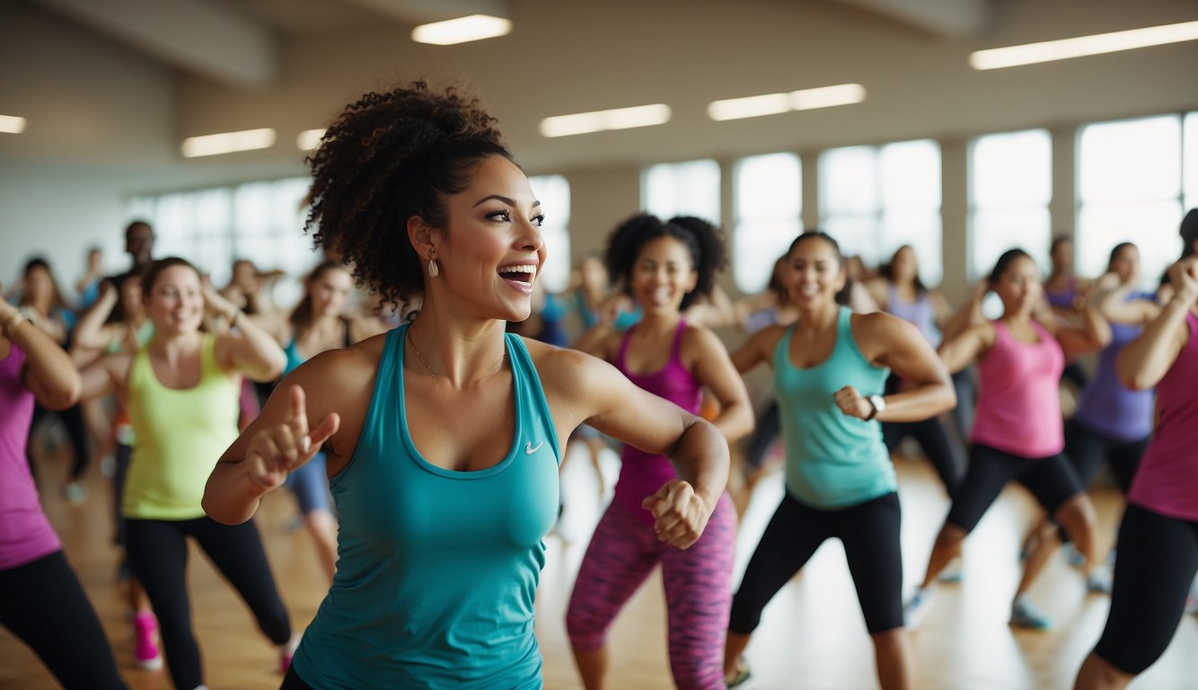 A vibrant Zumba class energizes a diverse group of participants, showcasing the impact of Z Sports on lifestyle