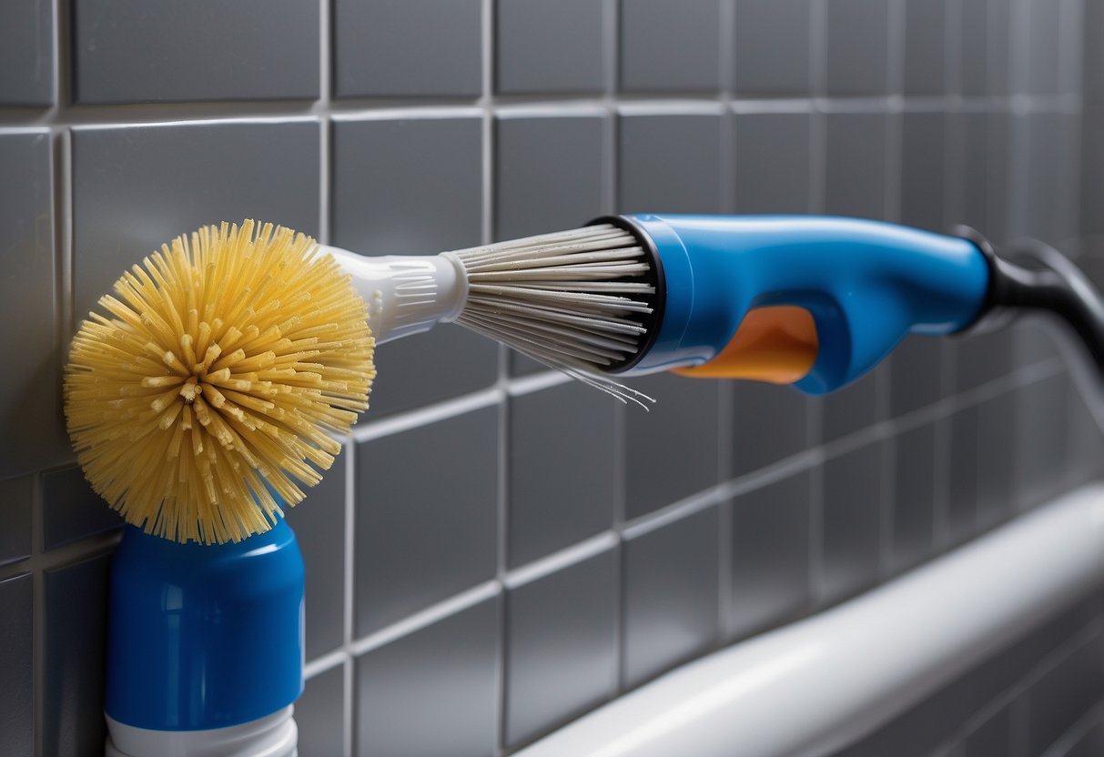 Spray WD-40 on shower pipe threads, scrub with a brush, then wipe clean