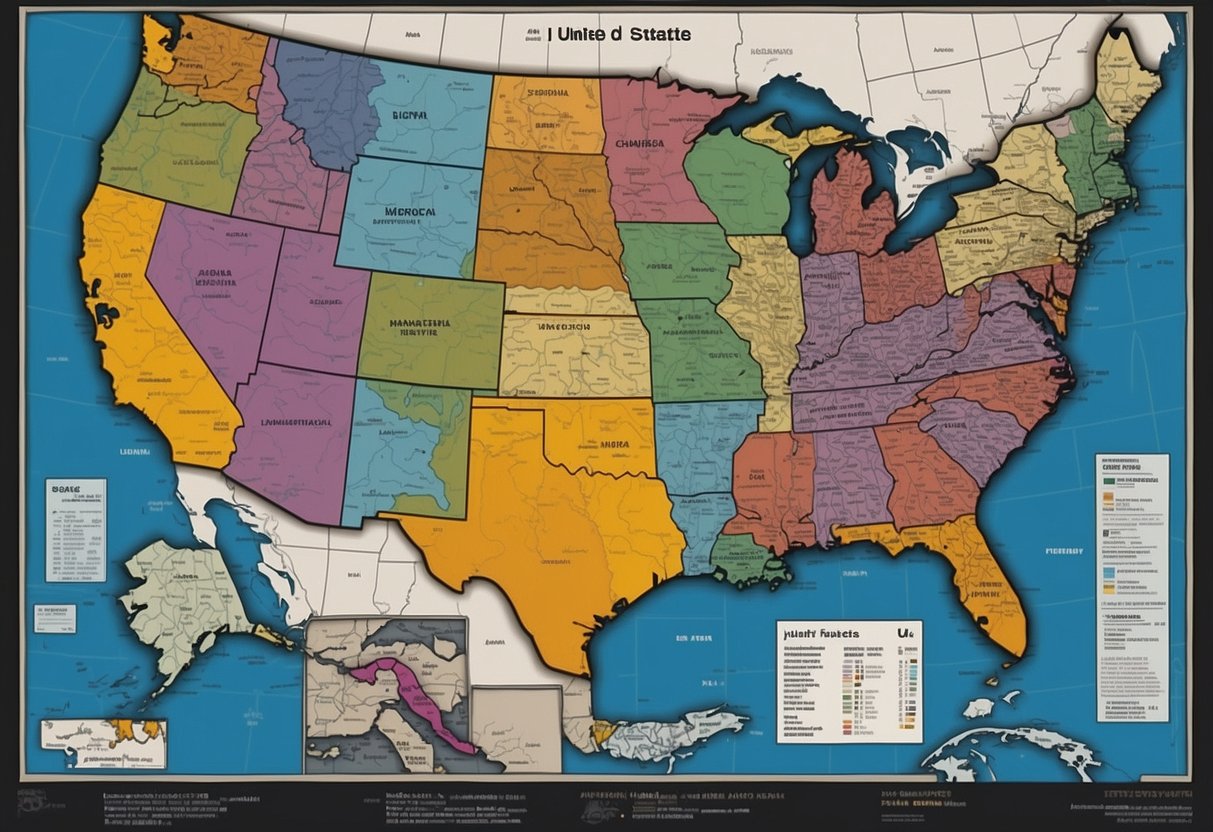 A map of the United States with highlighted states where air admittance valves are permitted, surrounded by various plumbing fixtures