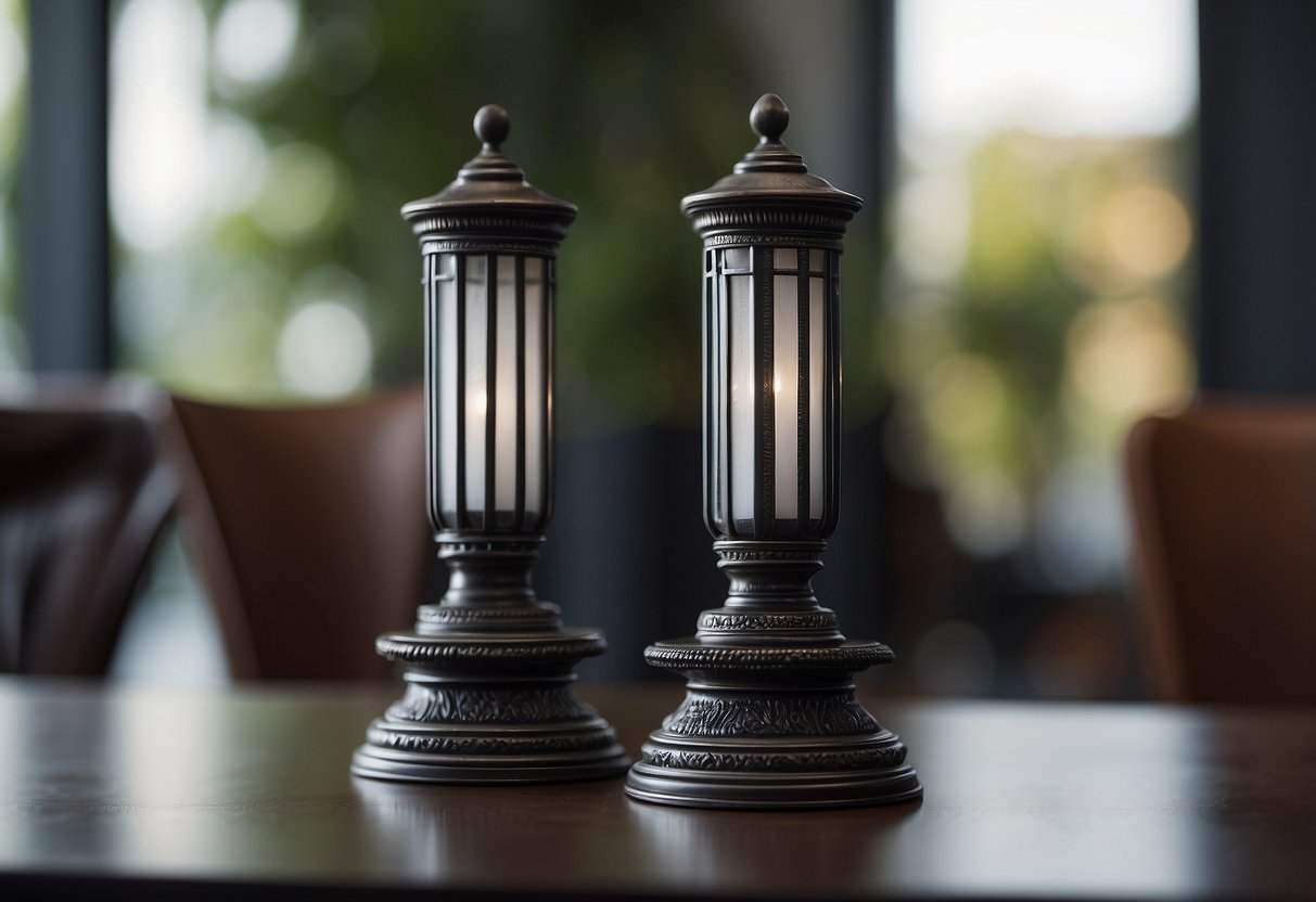 A long sweep 90 table towers over a short sweep table, showcasing the stark contrast in height and size