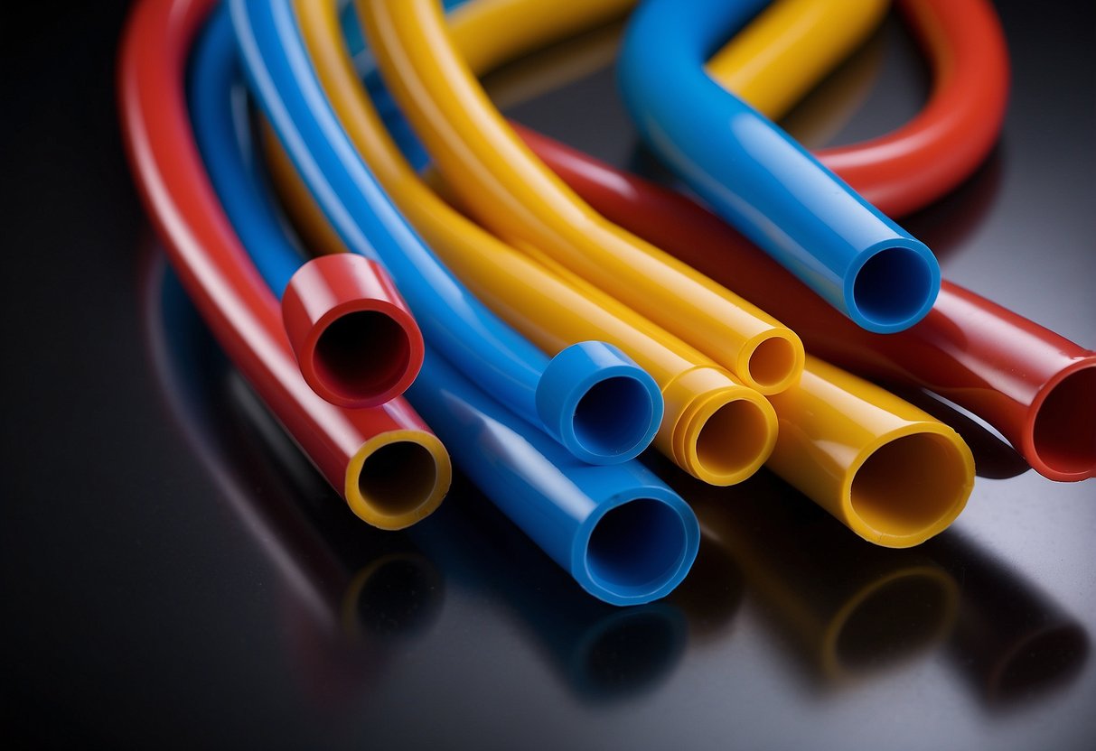 Two flexible pipes, Bow Pex and Superpex, facing each other in a showdown