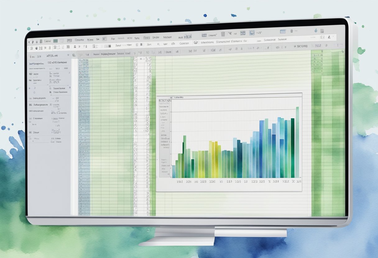 A computer screen displays an Excel spreadsheet with VBA code. A PDF document is open, showing the result of the VBA code execution