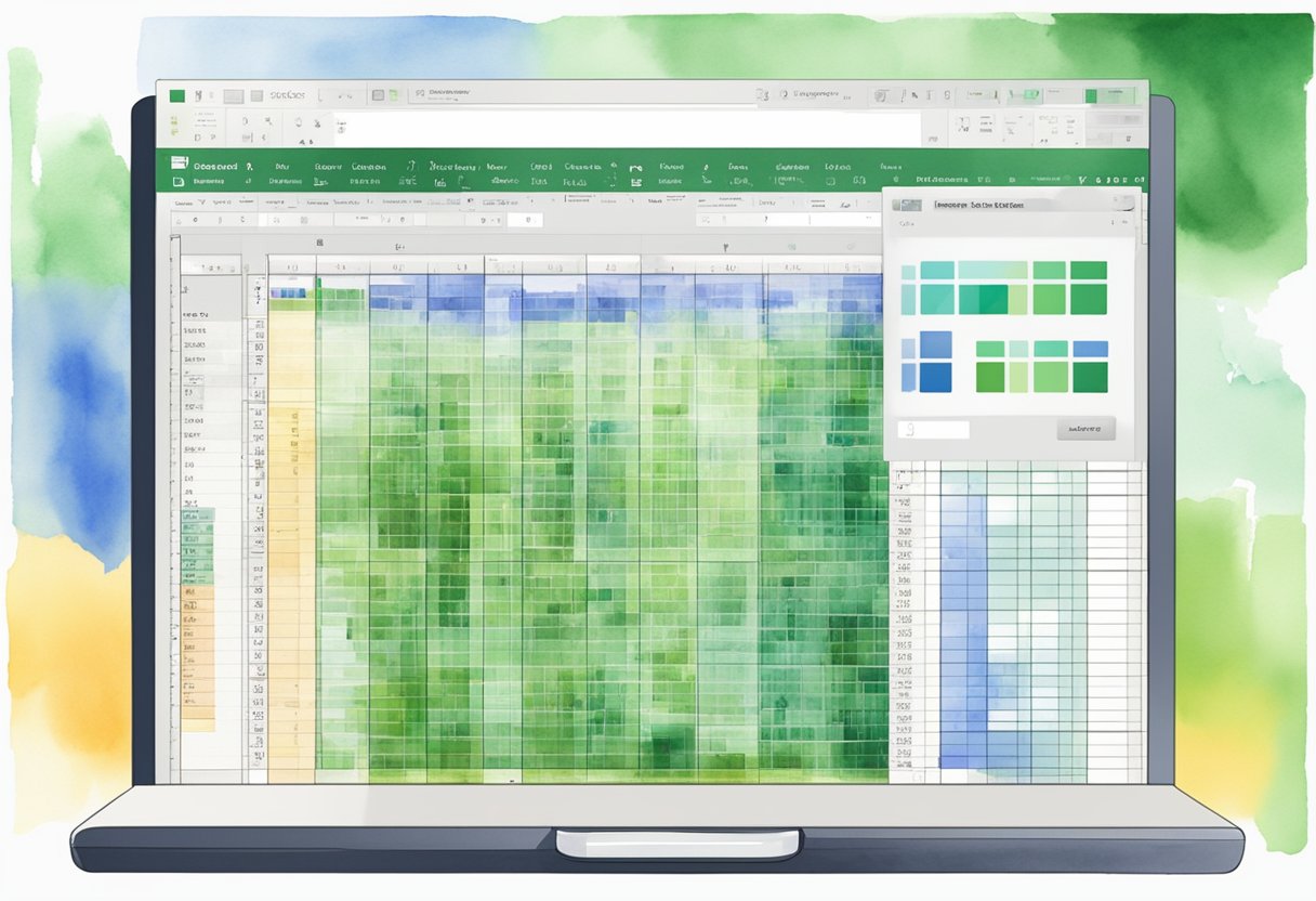 An Excel spreadsheet with VBA code and a PDF document open on a computer screen