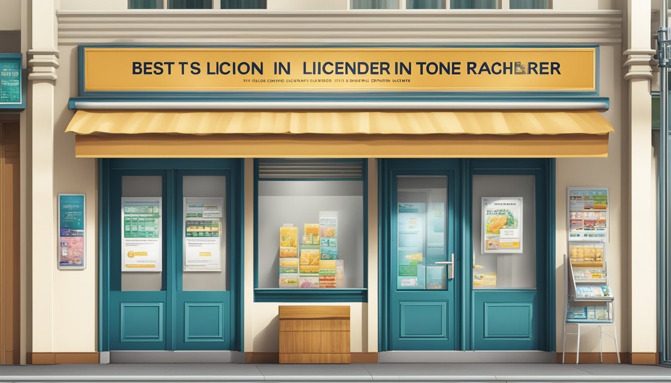 A signboard with "Best Licensed Money Lender In Rochor Singapore" displayed prominently. The storefront is clean and professional, with a reputable aura