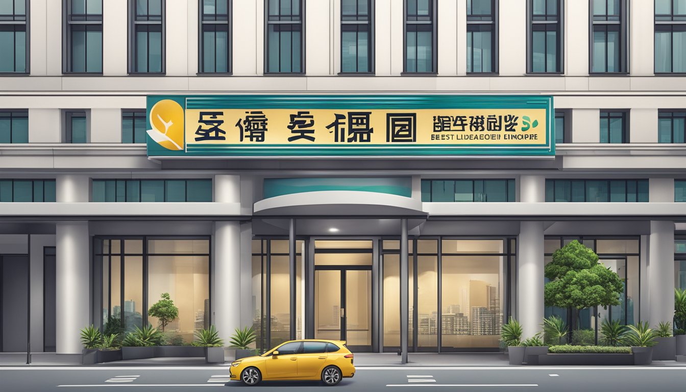 A signboard of "Best Licensed Money Lender Bencoolen Singapore" displayed prominently outside a reputable office building