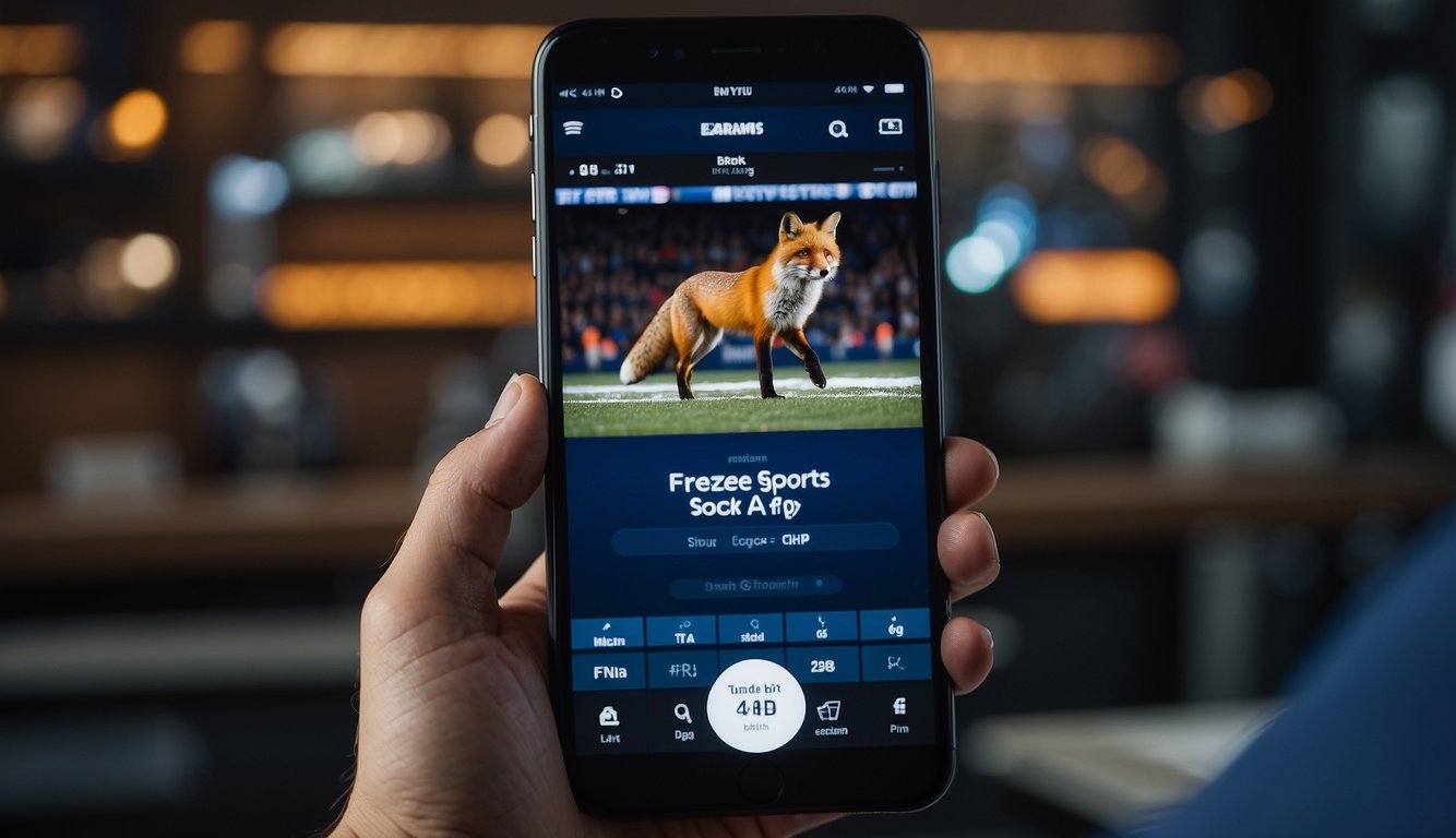 The Fox Sports app freezes on a smartphone screen, with a frustrated user tapping on the icon