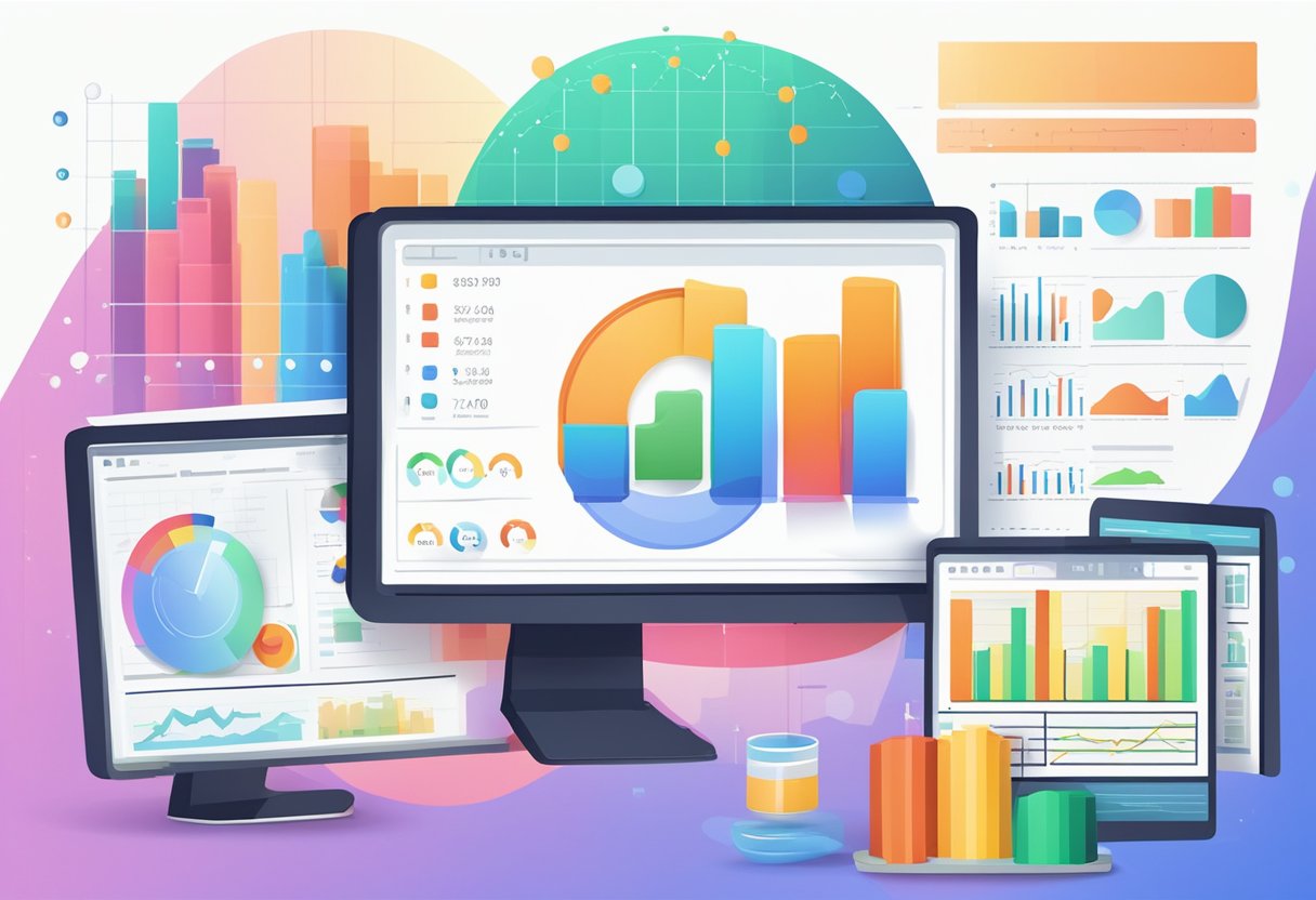 A computer screen displaying technical SEO data with graphs and charts