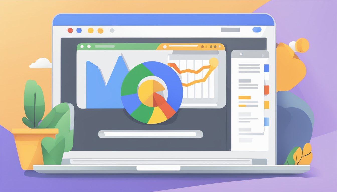 A laptop displaying "Optimize your Google Business Profile" with a Google logo in the background