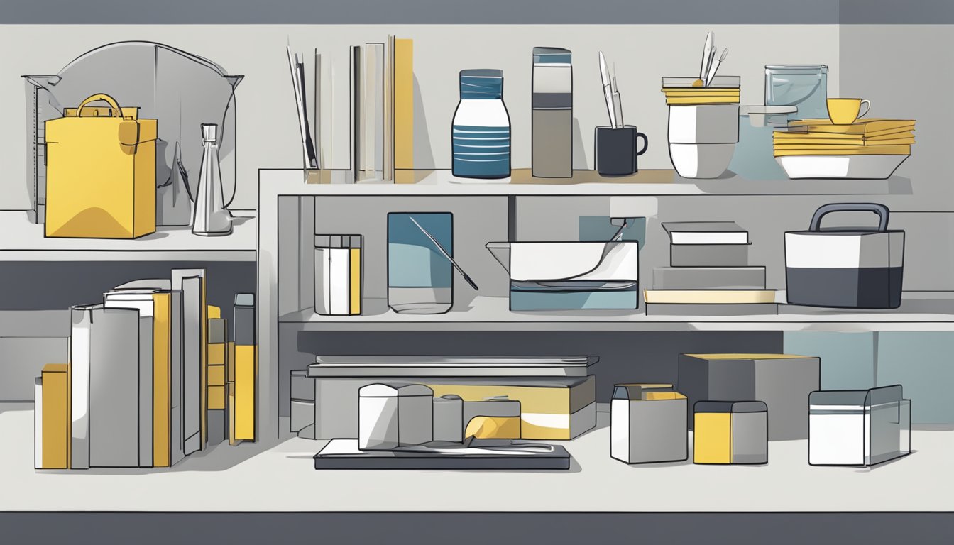 A table with various objects being positioned using practical positioning techniques