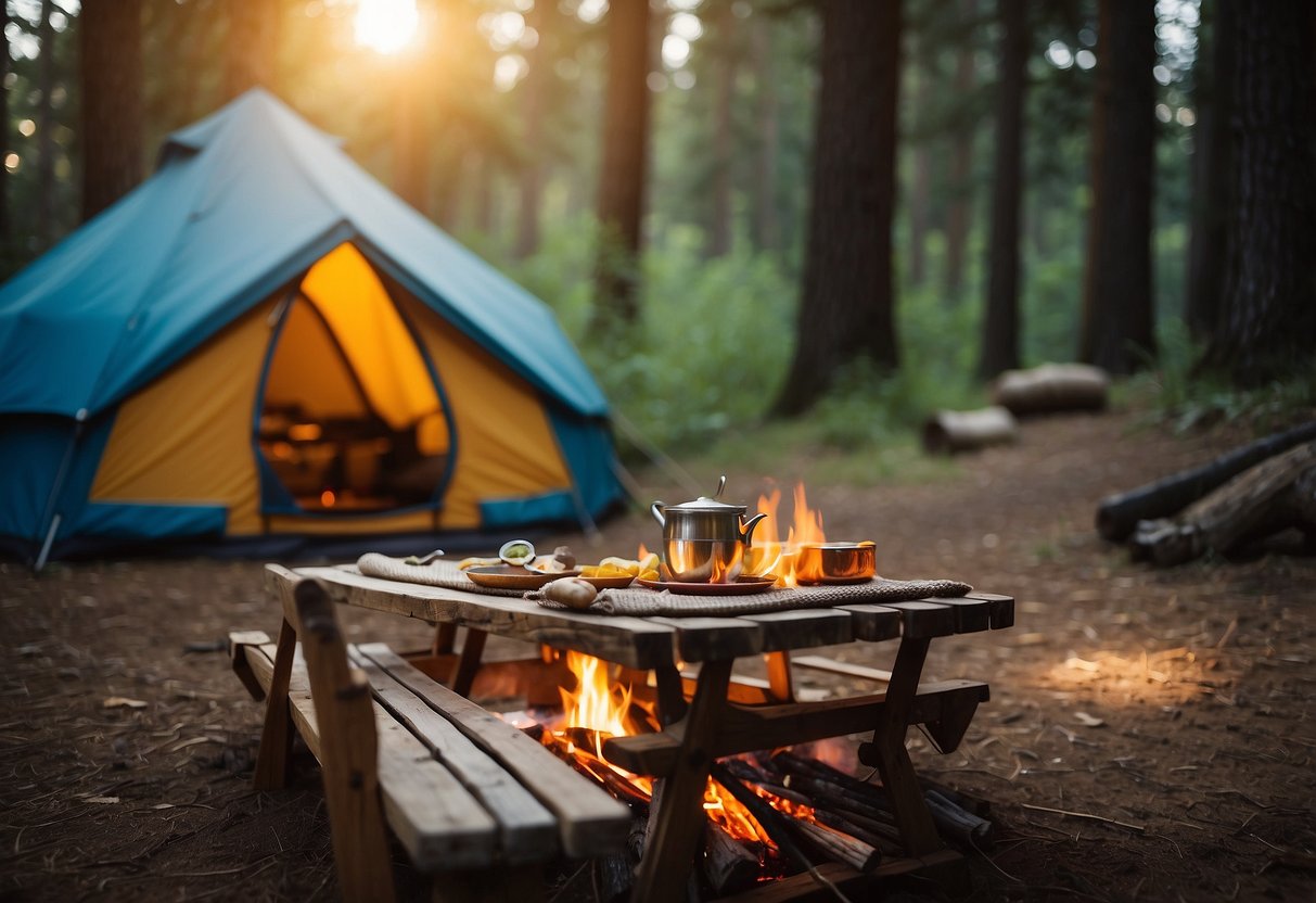 essential camping supplies for families, kid-friendly camping recipes, camping safety tips for parents, engaging kids in camping chores, camping games for families, setting up a family campsite