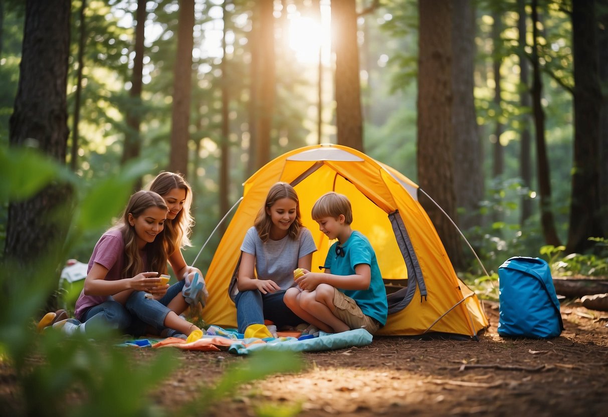 camping with toddlers tips, camping with teenagers, family-friendly camping destinations, tips for camping with infants, camping crafts for kids, teaching kids outdoor skills while camping