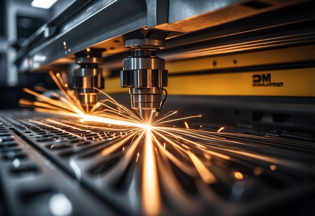 An array of Tanaka laser cutting machines in operation, showcasing high-speed cutting and precision