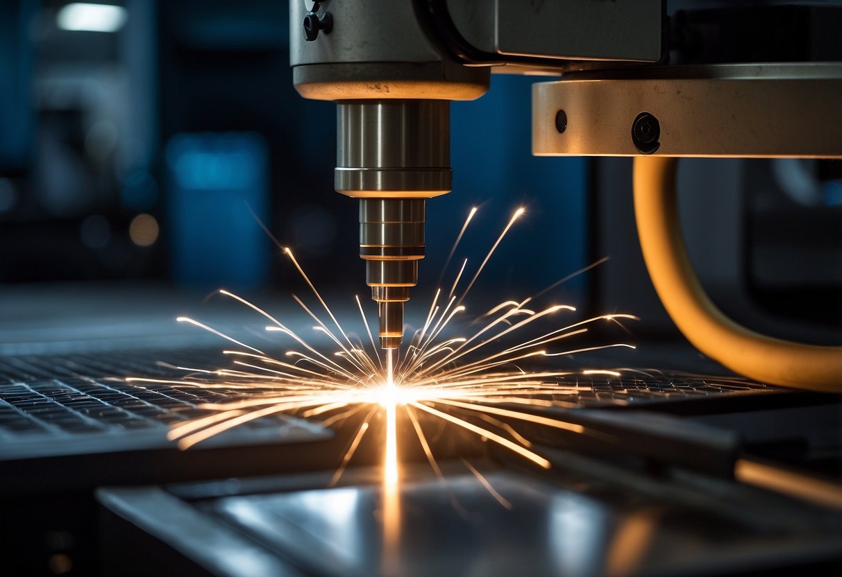 A Tanaka laser cutting machine in action, precision cutting materials with high-speed efficiency