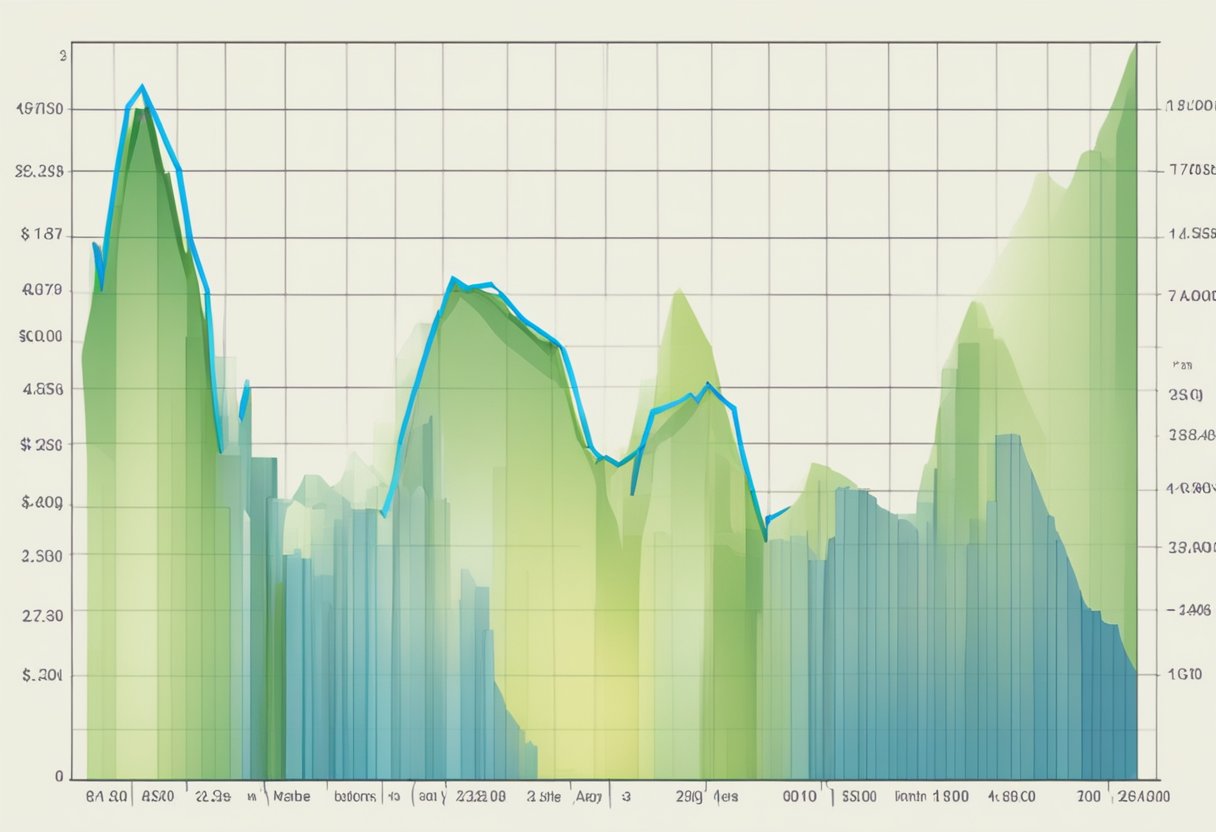 A line graph shows Mara stock price rising steadily, with an upward trend indicating positive financial performance