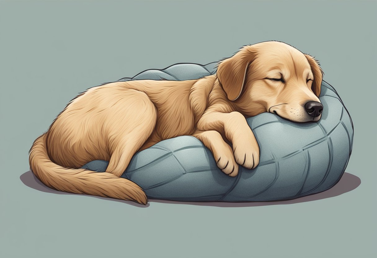 A dog curls up in a cozy ball while sleeping peacefully